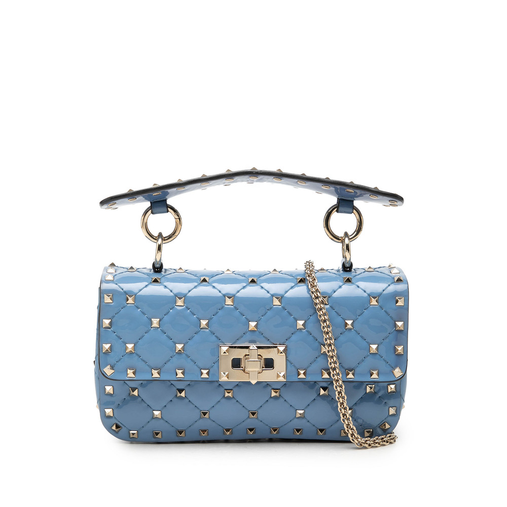 Pre-Loved Valentino Small Patent Rockstud Spike Satchel